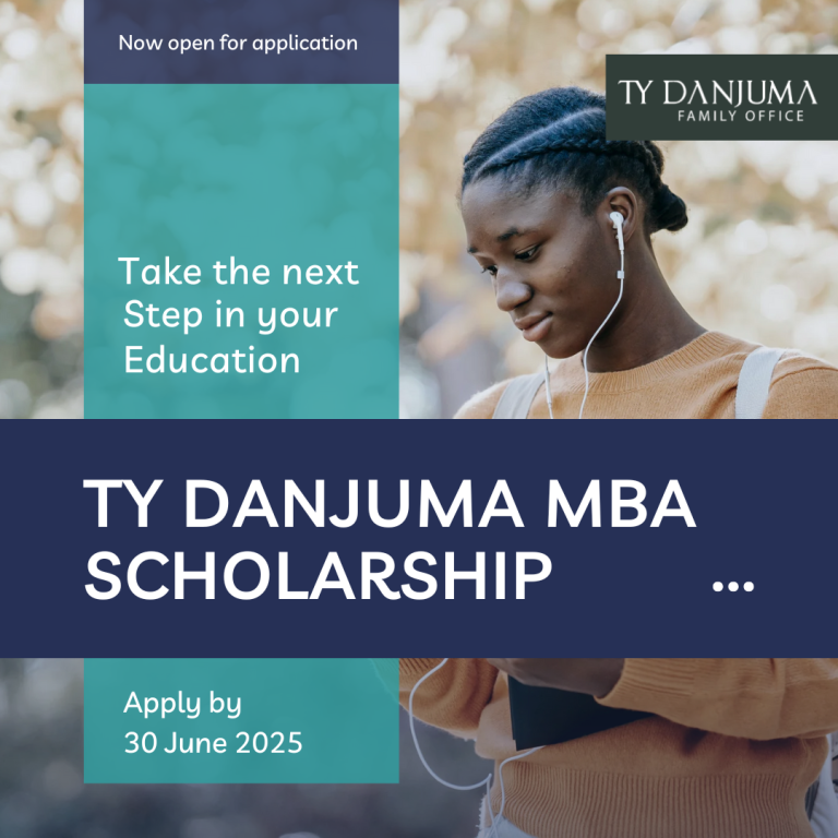 Confident African MBA student with TY Danjuma MBA Scholarship branding
