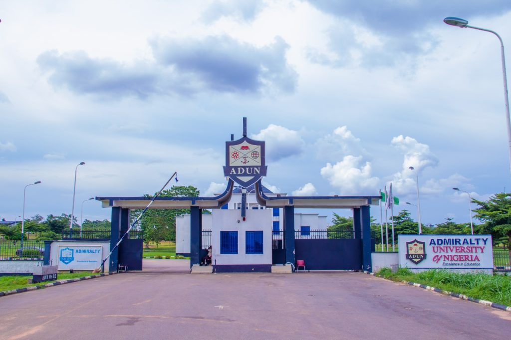 “Admiralty University main gate with university logo – symbol of NUC sandwich programme approval”