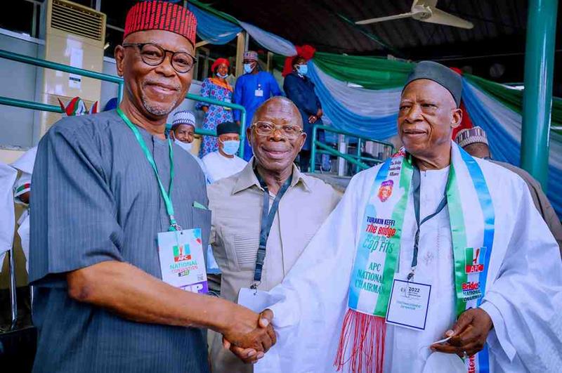 John Odigie-Oyegun, former APC National Chairman, receiving ADC membership card