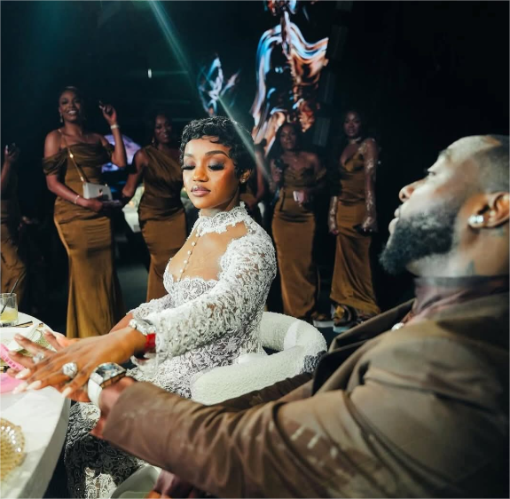 Davido and Chioma wedding glamorous Miami ceremony showing couple in regal attire