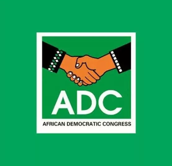 African Democratic Congress party logo featuring a handshake symbol of unity and progress