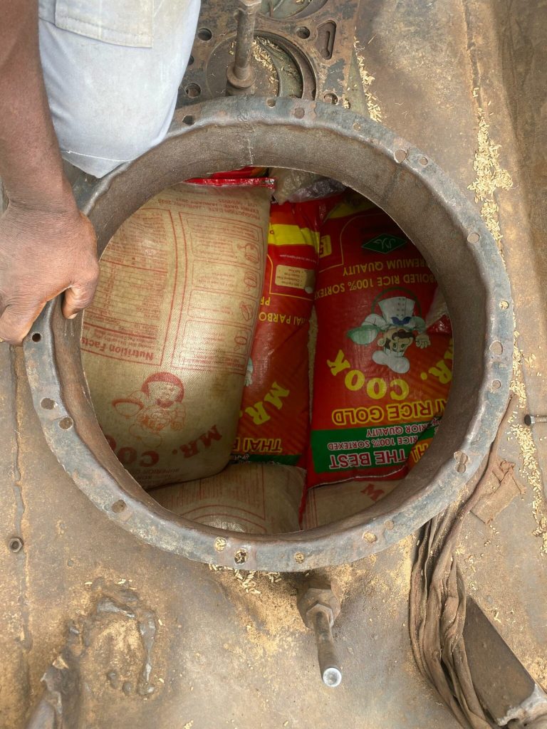 Customs intercept rice hidden in fuel tanker