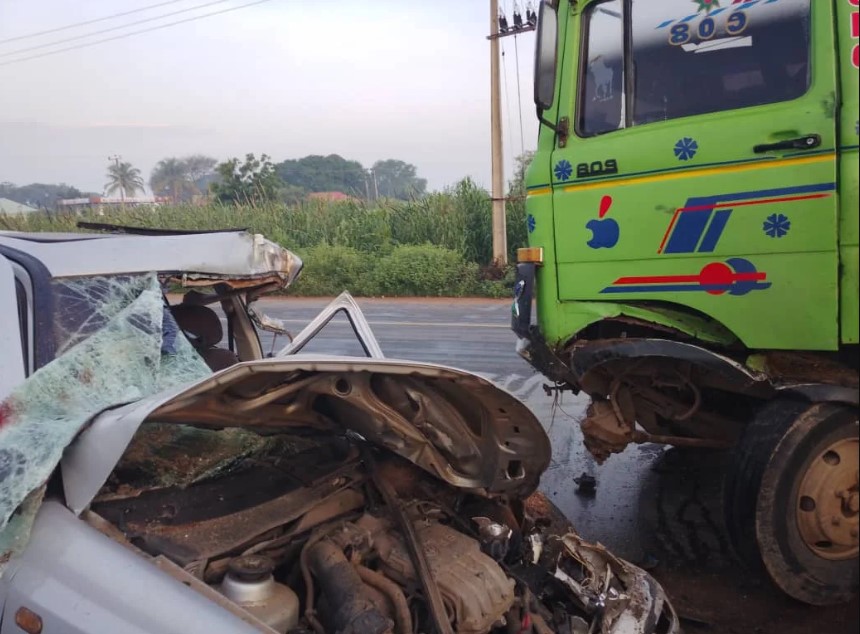 NDLEA Kano cannabis interception showing seized cannabis blocks after highway accident