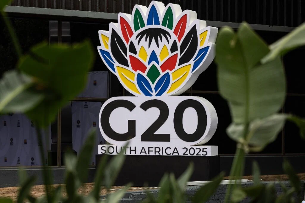 Official G20 Johannesburg Summit 2025 logo representing global cooperation and South Africa’s historic role as the first African host.