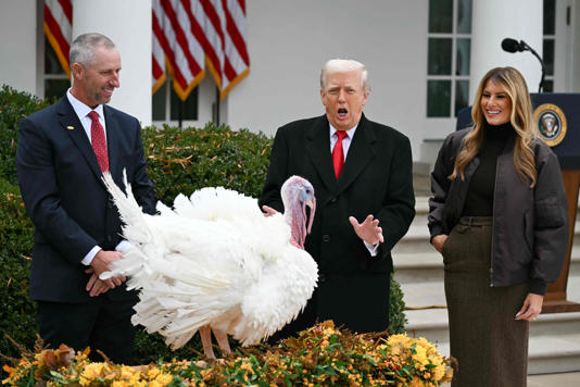 President Trump performs the Trump Thanksgiving Turkey Pardon 2025, pardoning Gobble and Waddle at the White House
