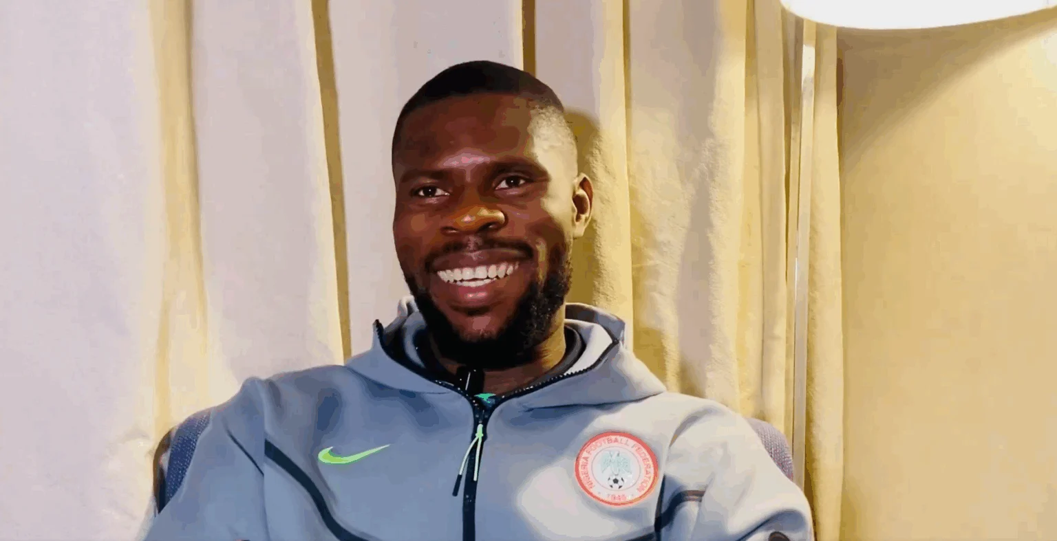 Francis Uzoho during Super Eagles training ahead of the 2025 AFCON