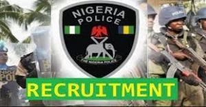 Group of Nigeria Police recruits or a recruitment portal screenshot