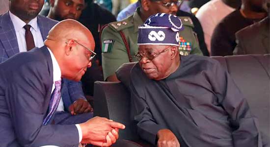 FCT Minister Nyesom Wike speaking on the Wike 2027 Tinubu reelection effort during an inspection in Abuja.