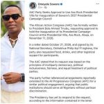 Arise News broadcast covering the AAC letter requesting Aso Rock for Omoyele Sowore's campaign.